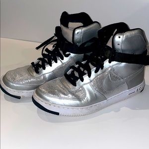 Air Force One 1 high top silver sparkle sz 10 wmn